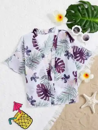 SHEIN Niñitas kimono con estampado tropical oferta