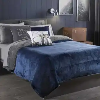 Cobertor queen size alaska tejido azul