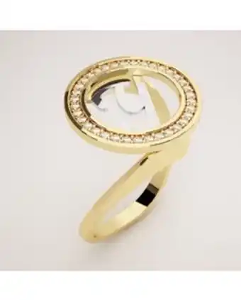 Joyerías Bizzarro Anillo de oro amarillo y blanco de 14k y zirconias. inicial y oferta