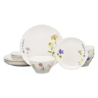 Vajilla de cerámica bee & willow™ charlotte con diseño floral, 12 piezas