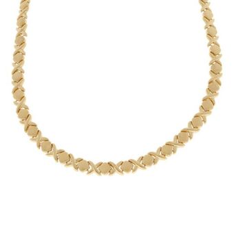 Nacional Monte de Piedad Gargantilla eslabón xoxo en oro amarillo 14 kilates. oferta