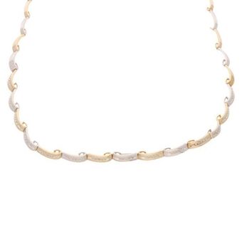 Nacional Monte de Piedad Gargantilla eslabón articulado con diamantes en oro dos tonos 14 kilates. oferta
