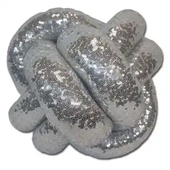 Muebles Dico Cojín grande nudo lentejuela plata oferta