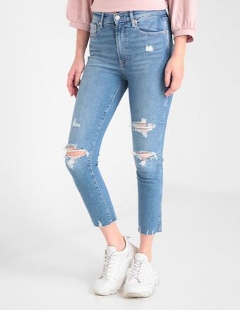 GAP Jeans slim gap lavado destruido corte cintura para mujer oferta