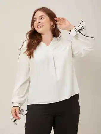 SHEIN Motf premium top viscosa unido en contraste oferta