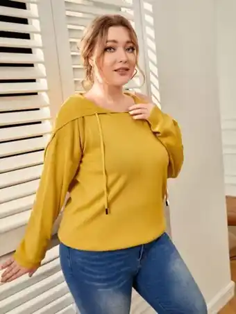 SHEIN Shein jersey de hombros caídos con cordón oferta