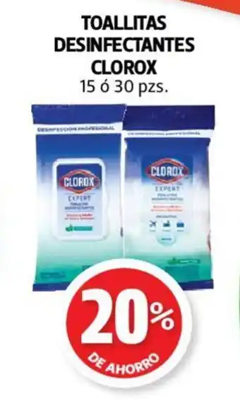 Farmacias Guadalajara Toallitas Desinfectantes Clorox 15 ó 30 pzs oferta