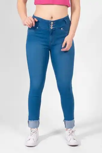 Jeans capri con pretina  sin bolsas
