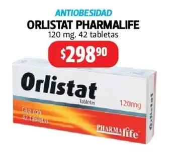 Farmacias Guadalajara Antiobesidad Orlistat Pharmalife 120mg 42 tabletas oferta