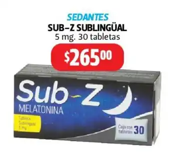 Farmacias Guadalajara Sedantes Sub-Z Sublingüal 5mg 30 tabletas oferta