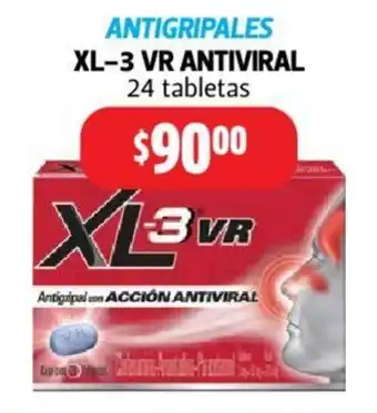 Farmacias Guadalajara Antigripales XL-3 VR Antiviral 24 tabletas oferta