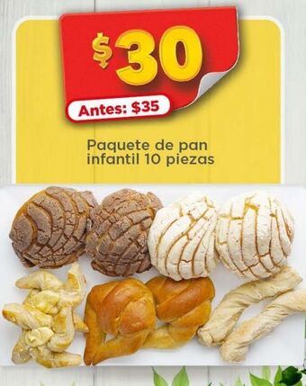 Paquete de pan infantil 10 pzas