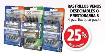 Farmacias Guadalajara Rastrillos Venus Desechables o Prestobarba 3 - 4 pzs oferta