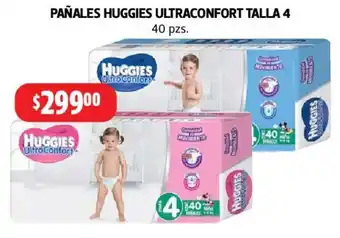 Farmacias Guadalajara Pañales Huggies Ultraconfort Talla 4 - 40 pzs oferta