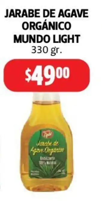 Farmacias Guadalajara Jarabe de Agave Orgánico Mundo Light 330g oferta