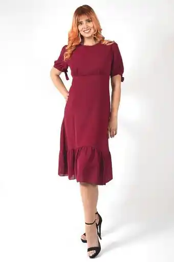 Vestido largo liso manga corta.