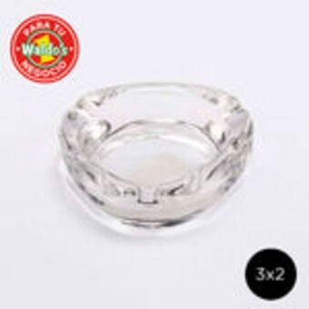 Waldos Cenicero triangular de cristal libbey ¡3 x 2! oferta