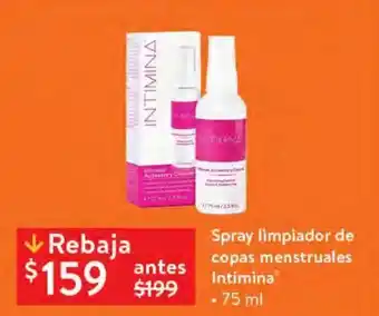 Walmart Spray limpiador de copas mestruales intimina 75ml oferta