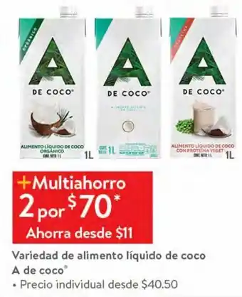 Alimento líquido de coco a de coco 1l