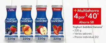 Walmart Yogurt bebible danone 220g oferta