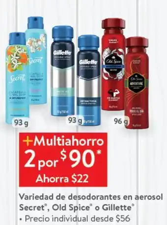 Walmart Desodorante en aerosol secret 93g oferta