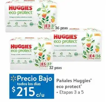 Walmart Pañales huggies eco protect etapas 3 a 5 oferta