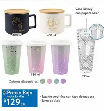 Walmart Taza de cerámica con tapa de madera 400ml oferta