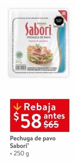 Walmart Pechuga de pavo sabori 250g oferta