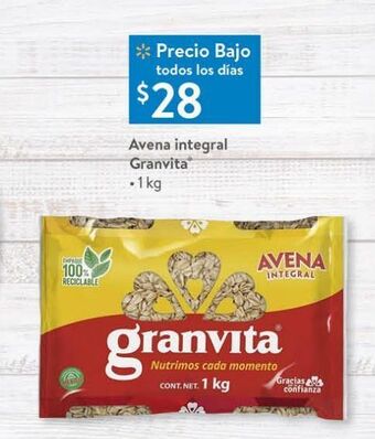 Walmart Avena integral granvita 1kg oferta