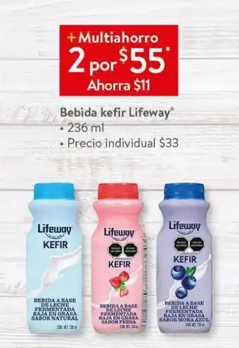 Walmart Bebida kefir lifeway 236ml oferta