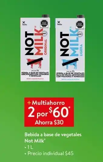 Walmart Bebida a base de vegetales not milk 1l oferta