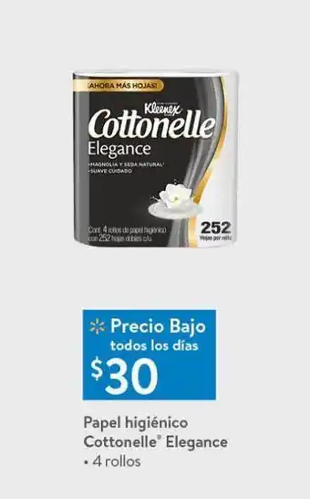 Walmart Papel higiénico cottonelle 4 rollos oferta