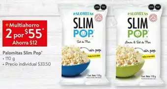 Walmart Palomitas Slim Pop 2x110g oferta