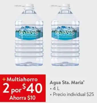Walmart Agua Sta. María 2x4L oferta