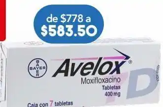 Farmacia San Pablo Avelox tab 400mg caj c/7 oferta