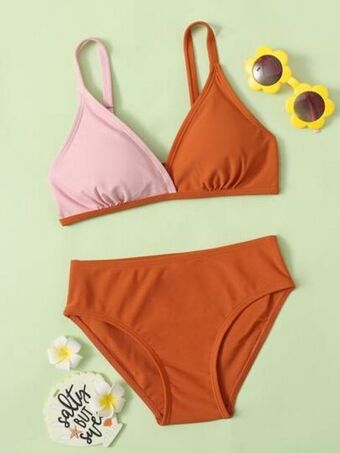 SHEIN Bañador bikini de color combinado oferta