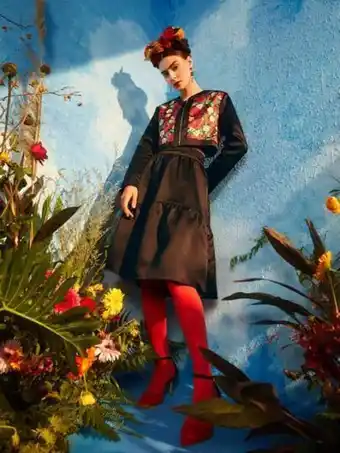 SHEIN Frida kahlo x shein x designer cazadora con cremallera con estampado floral & falda bajo con fruncido oferta