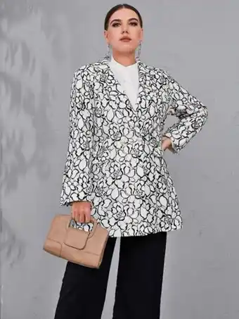 Blazer floral con botones con encaje