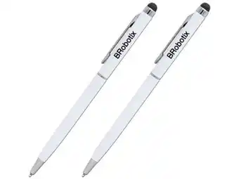Paquete de 2 plumas stylus brobotix para tablets. color blanco.
