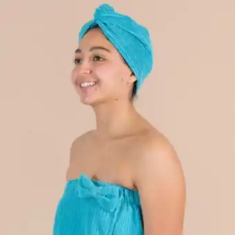 Vianney Toalla para cabeza turquesa oferta