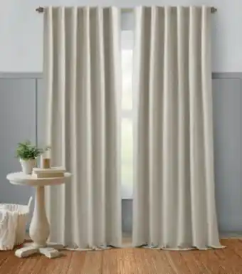 Bed Bath & Beyond Cortina de algodón bee & willow™ con dobladillo 2.13 m color gris pómez oferta