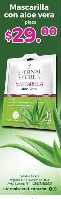 Mascrilla con Aloe Vera 1pieza
