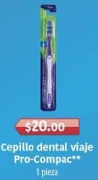 Farmacias Similares Cepillo Dental Viaje Pro-Compac 1 pieza oferta