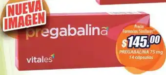 Farmacias Similares Pregabalina 75mg 14 Cápsulas oferta