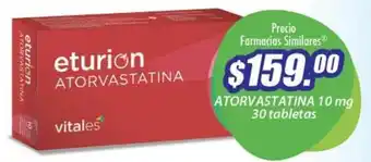 Farmacias Similares Atorvastatina 10mg 30 Cápsulas oferta