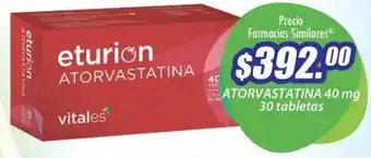 Farmacias Similares Atorvastatina 40mg 30 Cápsulas oferta