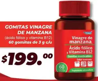 Farmacias Similares Comitas Vinagre de Manzana B12 60g oferta