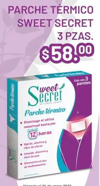 Farmacias Similares Parche Térmico Sweet Secret 3 Pzas oferta