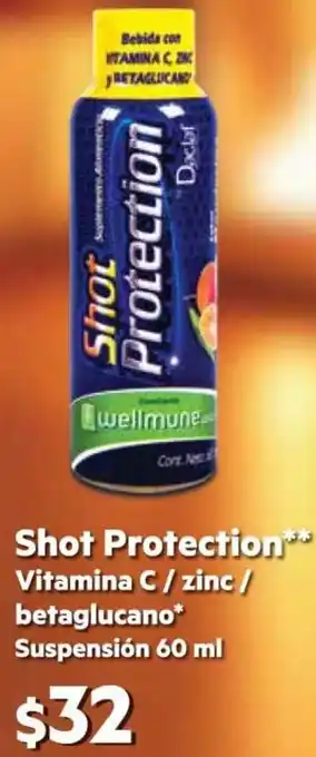 Farmacias Similares Shot Protection Vitamina C/Zinc/ Betaglucano Suspensión 60ml oferta