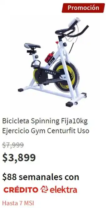 Elektra Bicicleta Spinning Fija 10kg Ejercicio Fym Centurfit Uso oferta